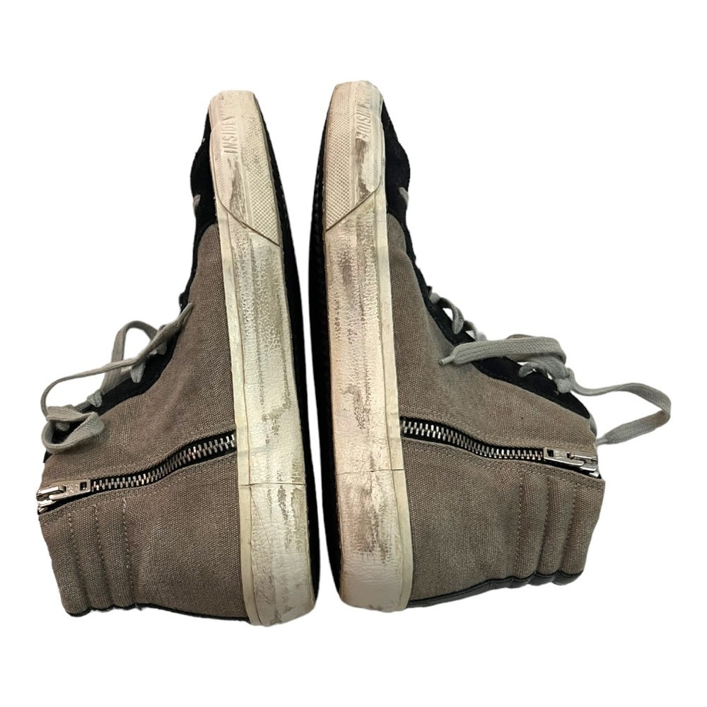 Golden Goose Slide High Top Sneakers IT 40 US 7 Designer Canvas Suede Zip - Picture 9 of 15